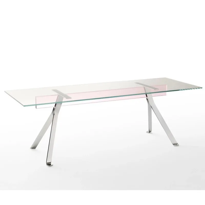 Italian stainless steel simple tempered glass villa bed and breakfast dining table office conference table
Italian stainless steel simple tempered glass villa bed and breakfast dining table office conference table