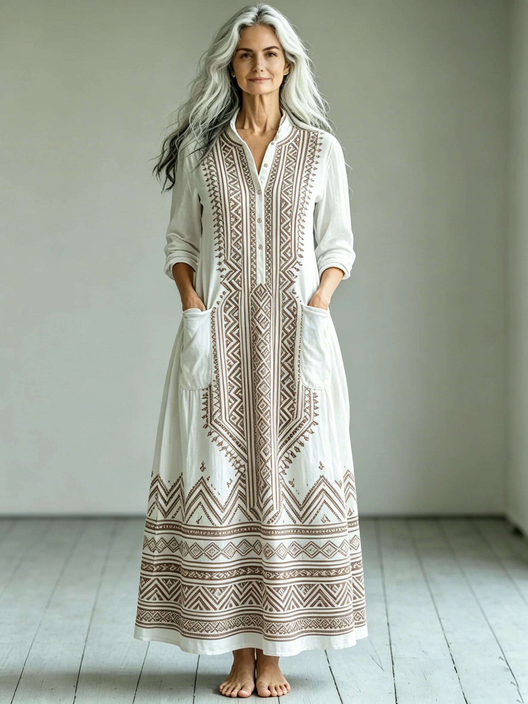 Women's Retro Ethnic Style Printed Maxi Dress Chic Crew Neck Long Sleeve Bohemian A-Line Dress With Pockets For Female Dresses
Women's Retro Ethnic Style Printed Maxi Dress Chic Crew Neck Long Sleeve Bohemian A-Line Dress With Pockets For Female Dresses