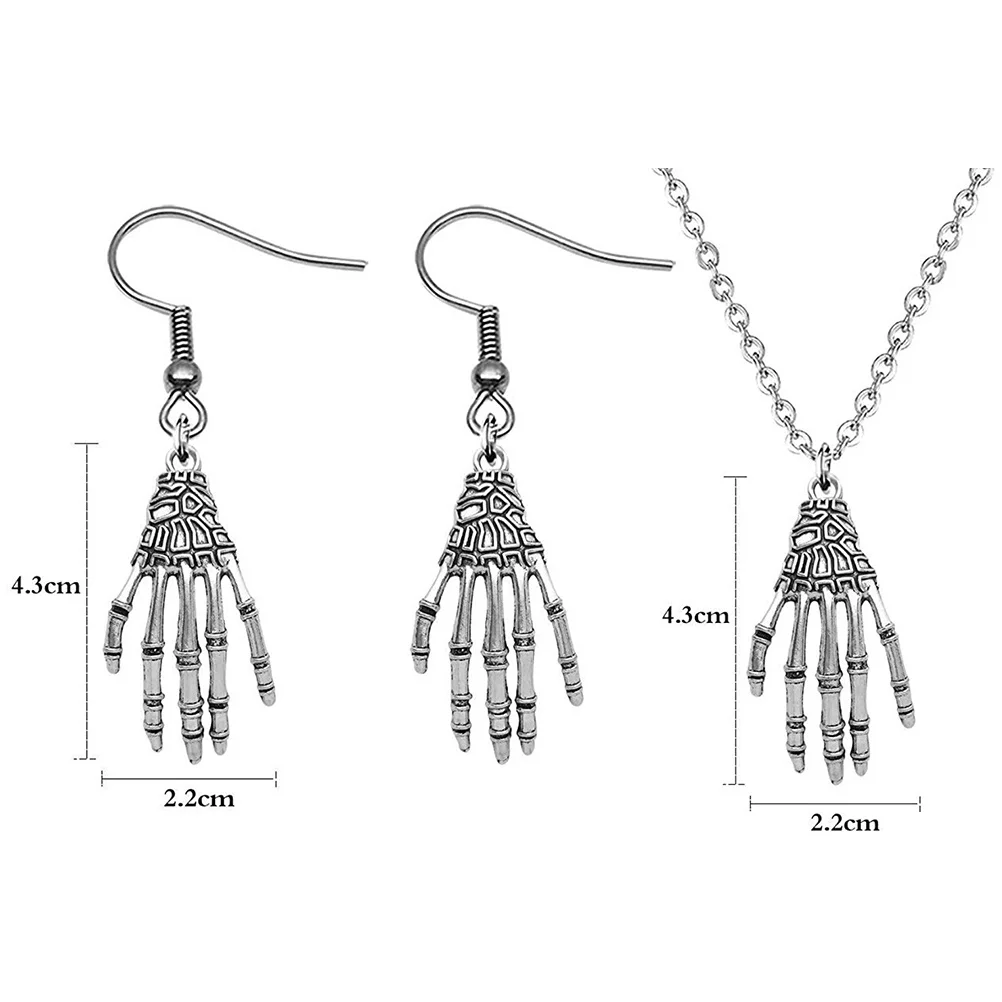 1Set Skull Hands Halloween Jewelry Set Necklace Earrings Ring Retro Style Party Accessories Hands Shape Necklace
1Set Skull Hands Halloween Jewelry Set Necklace Earrings Ring Retro Style Party Accessories Hands Shape Necklace