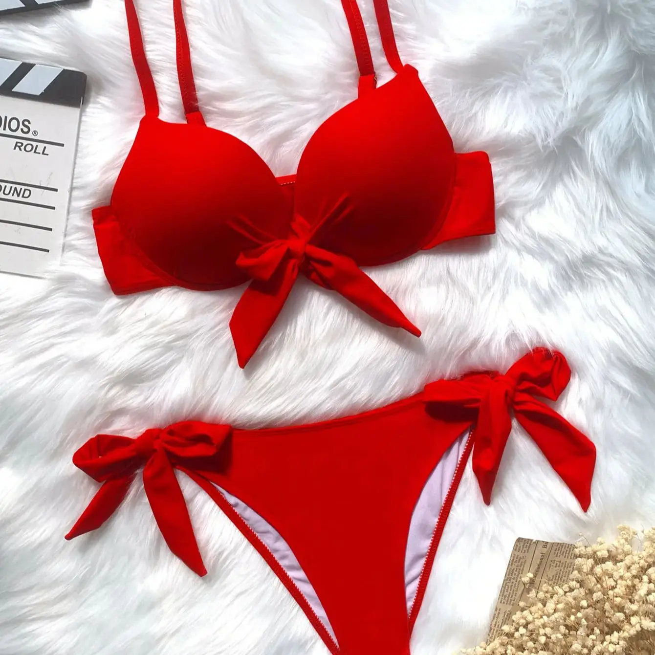 DEKA Sexy Front Bow Knot Push Up Bikini Set Solid Swimsuit Women Sexy Halter Two Piece Beachwear Bathing Suit Swimwear Biquini
DEKA Sexy Front Bow Knot Push Up Bikini Set Solid Swimsuit Women Sexy Halter Two Piece Beachwear Bathing Suit Swimwear Biquini