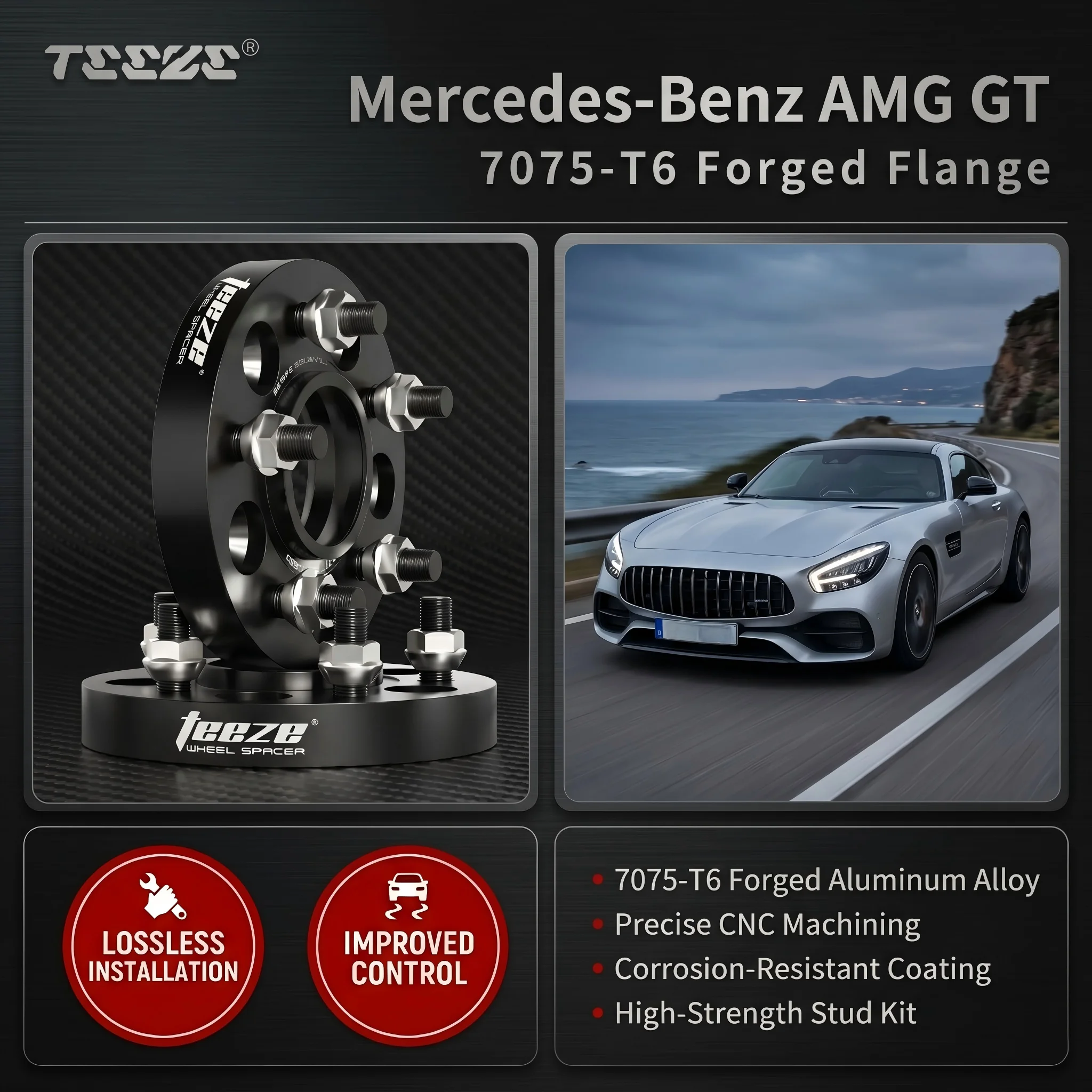 5x112 66.6 Hub Centric Black Forged Wheel Spacer T6-7075 For Mercedes Benz Amg GT15/20/25/30/35mm With Extended Wheel Bolts
5x112 66.6 Hub Centric Black Forged Wheel Spacer T6-7075 For Mercedes Benz Amg GT15/20/25/30/35mm With Extended Wheel Bolts