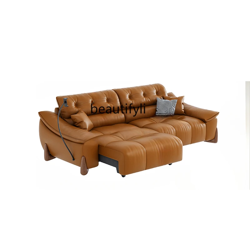 Furniture Italian electric multi-functional sofa bed dual-purpose retractable living room retro first-layer leather sofa
Furniture Italian electric multi-functional sofa bed dual-purpose retractable living room retro first-layer leather sofa