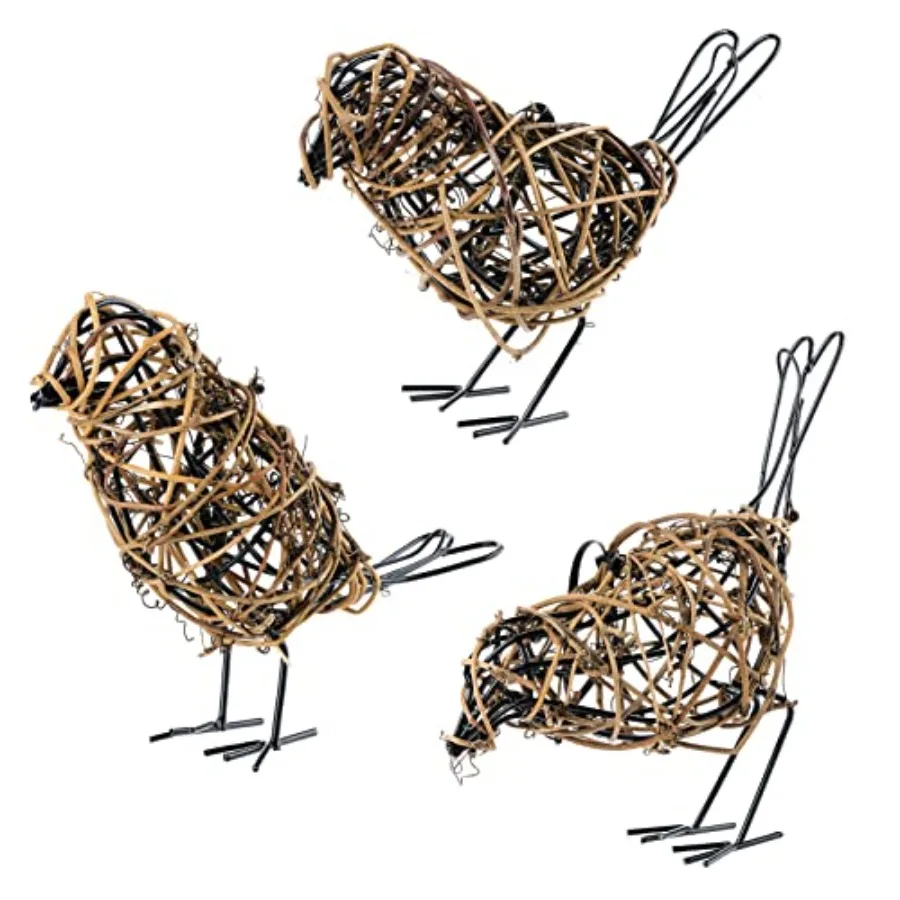 3-Piece Rattan Bird Statue Set - Handwoven Farmhouse Bird Decor for Home, Fireplace Mantel Decor, Living Room Shelf and Kitchen
3-Piece Rattan Bird Statue Set - Handwoven Farmhouse Bird Decor for Home, Fireplace Mantel Decor, Living Room Shelf and Kitchen