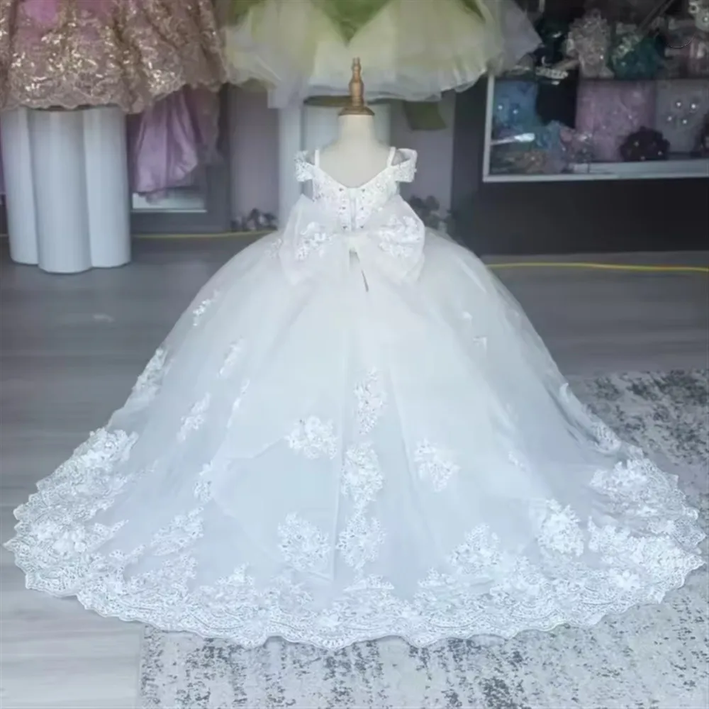 Customized White Lace Baby Flower Girl Wedding Dresses Lace Appliques Bow Kids Newborn Party Pearls First Communion Prom Gown
Customized White Lace Baby Flower Girl Wedding Dresses Lace Appliques Bow Kids Newborn Party Pearls First Communion Prom Gown