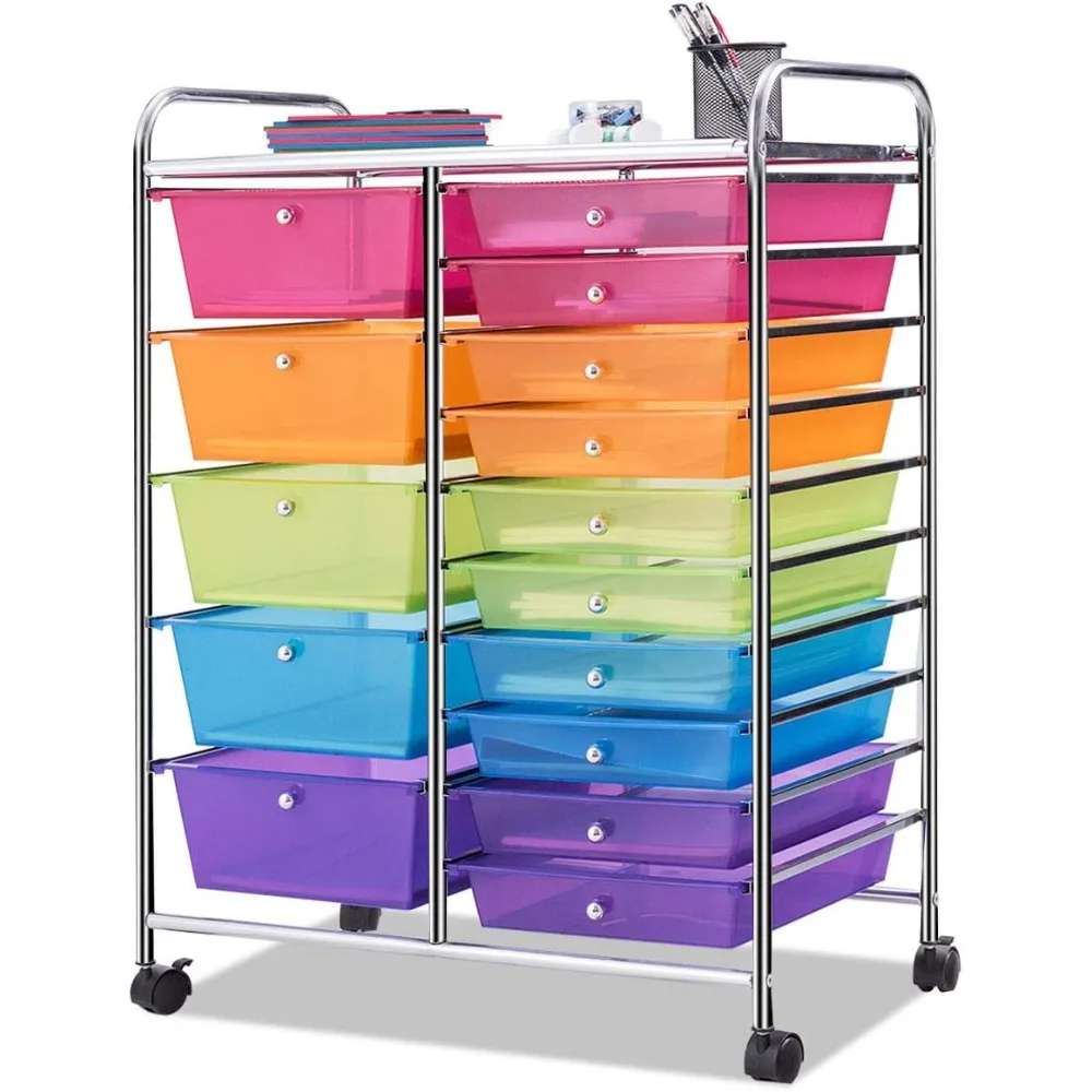 15 Drawer Rolling Storage Cart Tools Scrapbook Paper Office School Organizer, Multicolor
15 Drawer Rolling Storage Cart Tools Scrapbook Paper Office School Organizer, Multicolor