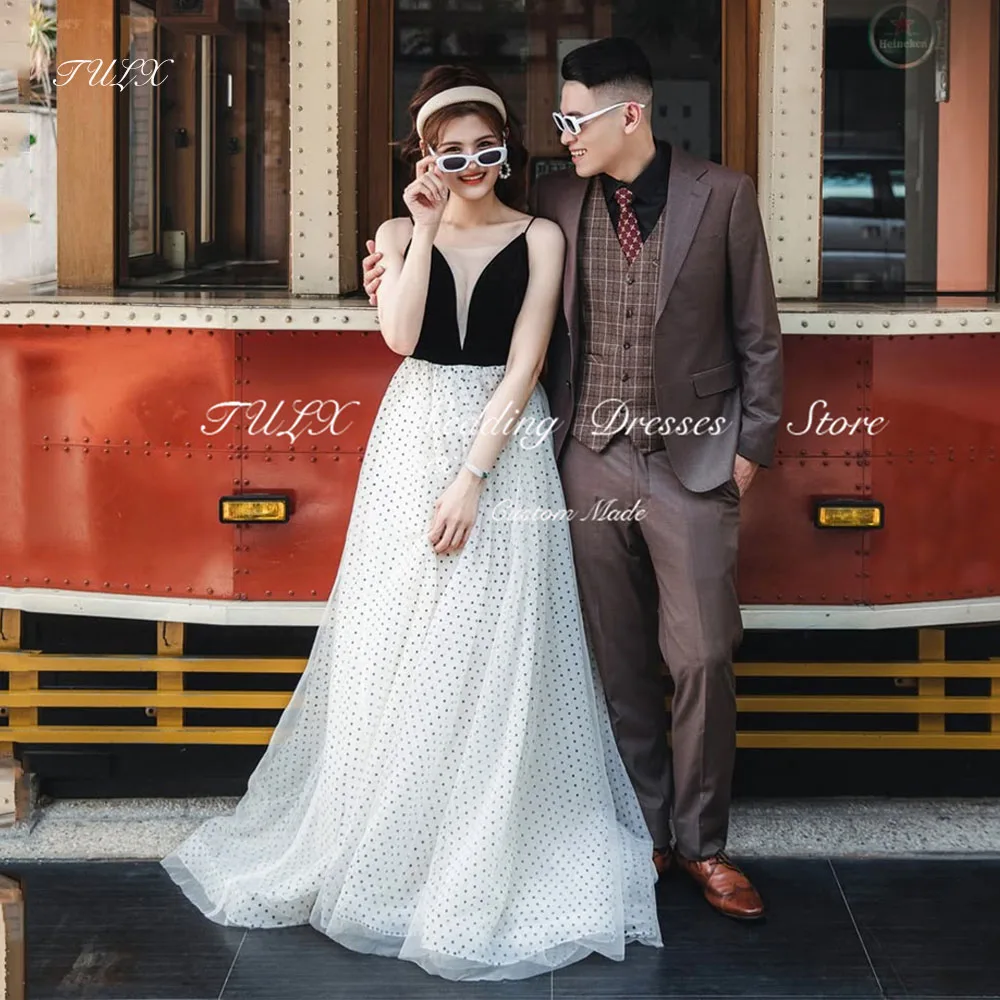 TULX Elegant Strap V Neck Korea Evening Prom Dresses Wedding Photo Shoot Tulle Floor Length Party Dress Bride Gowns Customized
TULX Elegant Strap V Neck Korea Evening Prom Dresses Wedding Photo Shoot Tulle Floor Length Party Dress Bride Gowns Customized
