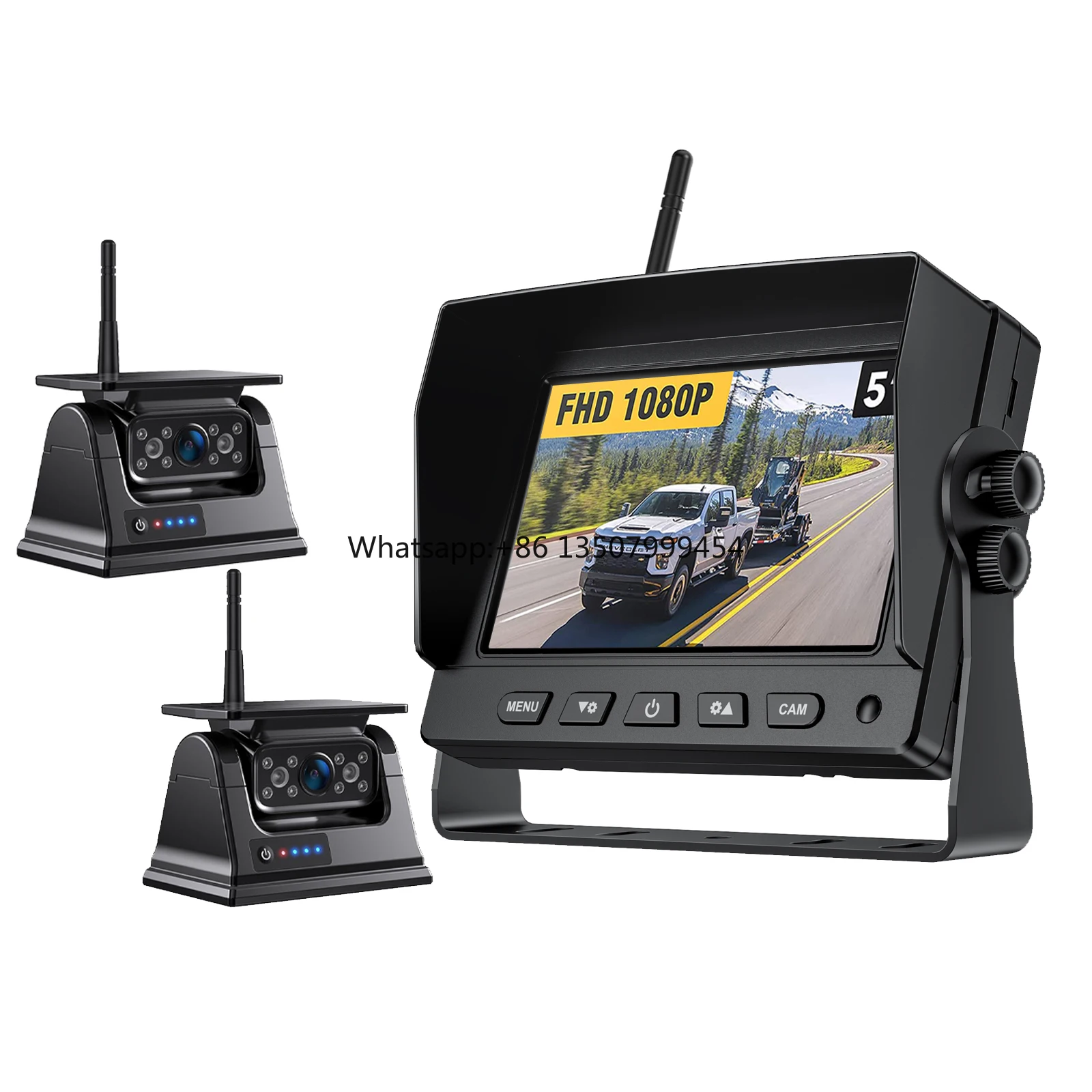 Wireless Solar Backup Camera Magnetic Base Battery Powered Hitch 5" Monitor Split Screen for Rvs Caravan Trailer Horse Float Van
Wireless Solar Backup Camera Magnetic Base Battery Powered Hitch 5" Monitor Split Screen for Rvs Caravan Trailer Horse Float Van
