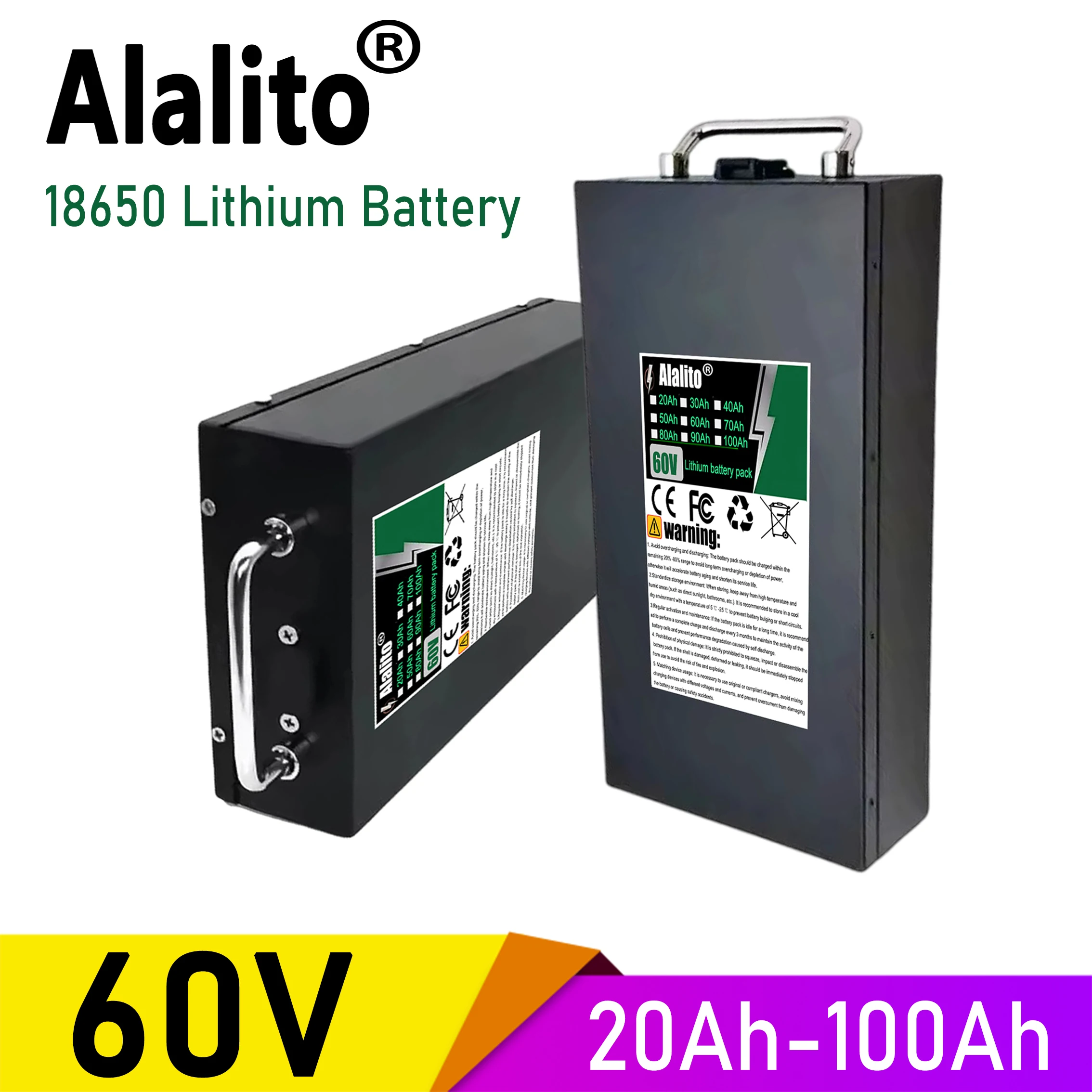 Air freight, 100Ah 18650 lithium battery pack, suitable for 60V electric scooters and motorcycles below 3000W
Air freight, 100Ah 18650 lithium battery pack, suitable for 60V electric scooters and motorcycles below 3000W