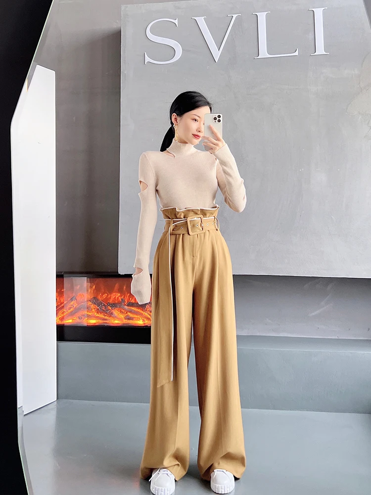 High Waist Wide Leg Pants SVLI Spring Autumn Winter Loose Floor-Length Floral Bursting Style for Full Leg Appearances
High Waist Wide Leg Pants SVLI Spring Autumn Winter Loose Floor-Length Floral Bursting Style for Full Leg Appearances