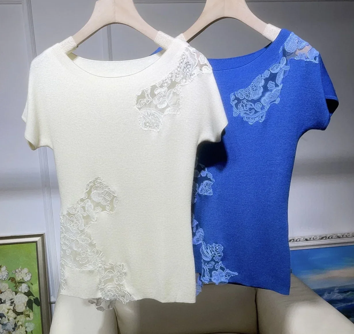 2024 autumn winter lace floral embroidery brand hollow casual tee t shirts top knitted clothing for women
2024 autumn winter lace floral embroidery brand hollow casual tee t shirts top knitted clothing for women