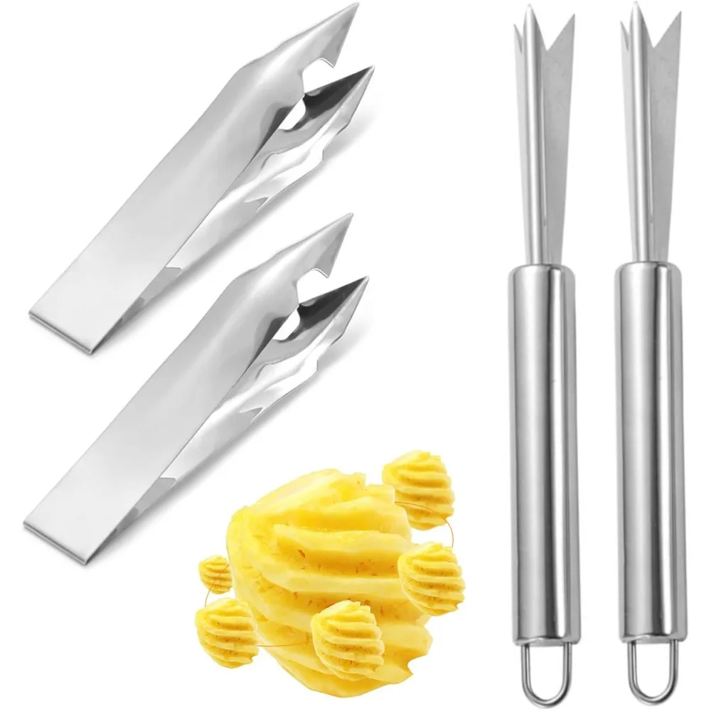 4 Pcs Pineapple Eye Remover Tool Set, Stainless Steel Pineapple Peeler and V-Shape Pineapple Cutter Knife, Multifunction Pineapple Tool for Kitchen, Fruit Store, or Home Use
4 Pcs Pineapple Eye Remover Tool Set, Stainless Steel Pineapple Peeler and V-Shape Pineapple Cutter Knife, Multifunction Pineapple Tool for Kitchen, Fruit Store, or Home Use