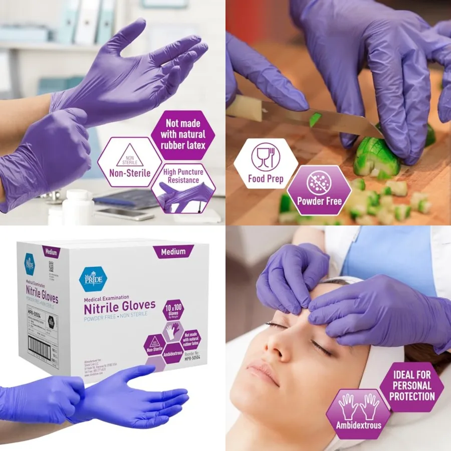 MedPride Powder-Free Nitrile Exam Gloves, Medium, Case/1000 100 Count (Pack of 10
MedPride Powder-Free Nitrile Exam Gloves, Medium, Case/1000 100 Count (Pack of 10