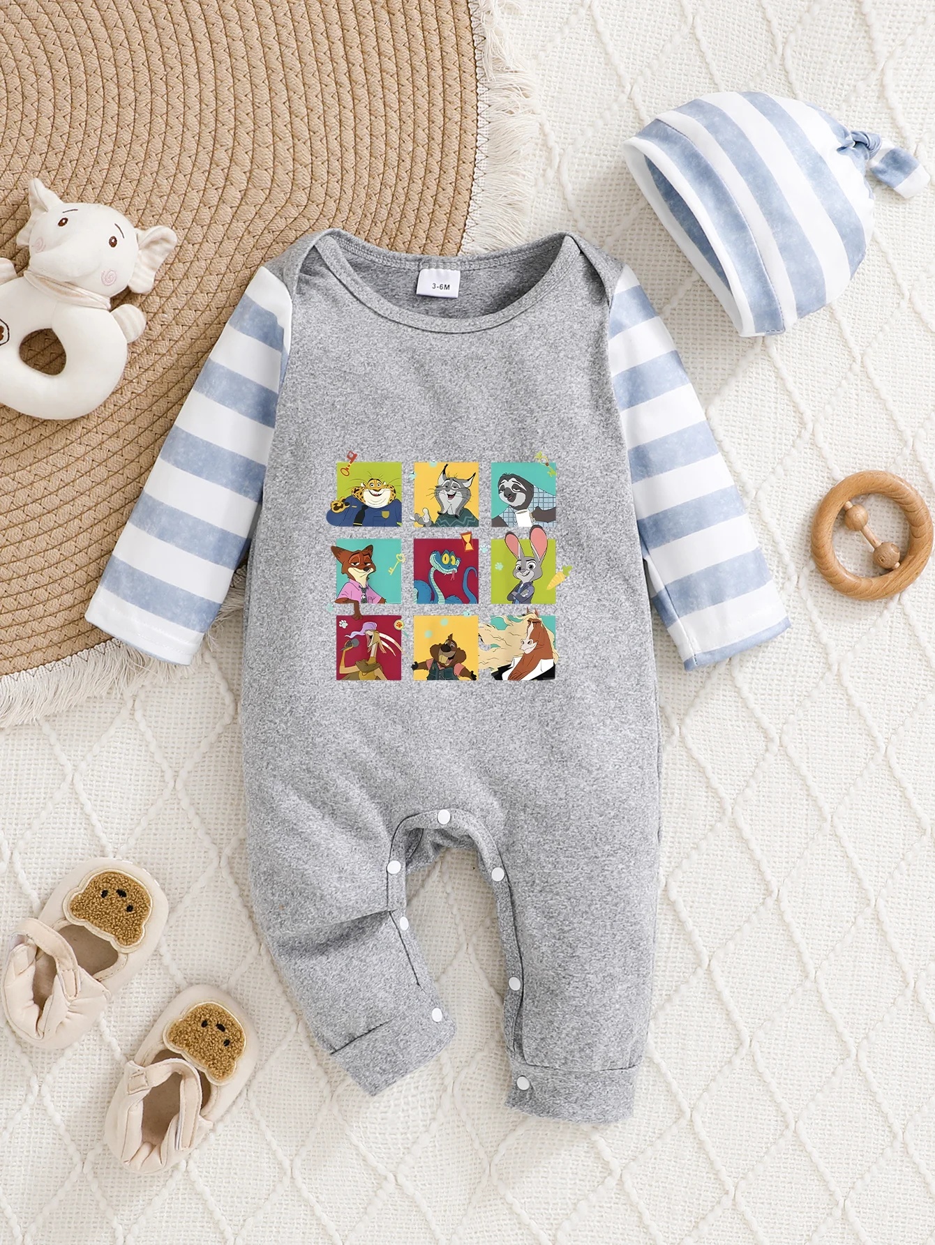 【Официально лицензированный】 Комбинезон с капюшоном для малышей Disney Zootopia: яркий принт с персонажами, мягкая и комфортная ткань
【Официально лицензированный】 Комбинезон с капюшоном для малышей Disney Zootopia: яркий принт с персонажами, мягкая и комфортная ткань