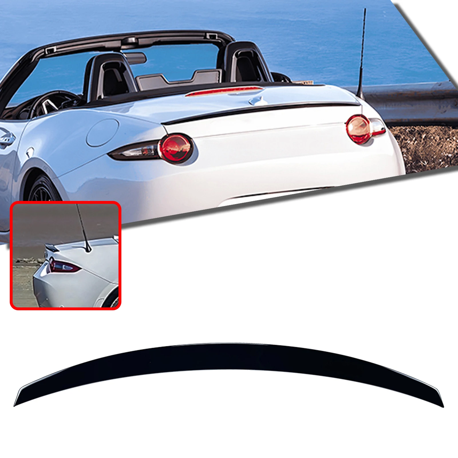Rear Trunk Lid Spoiler Wing Lip For Mazda MX-5 Miata MX5 ND 2016-2025 Convertible 2-Door Carbon Fiber Look/Gloss Black Splitter
Rear Trunk Lid Spoiler Wing Lip For Mazda MX-5 Miata MX5 ND 2016-2025 Convertible 2-Door Carbon Fiber Look/Gloss Black Splitter