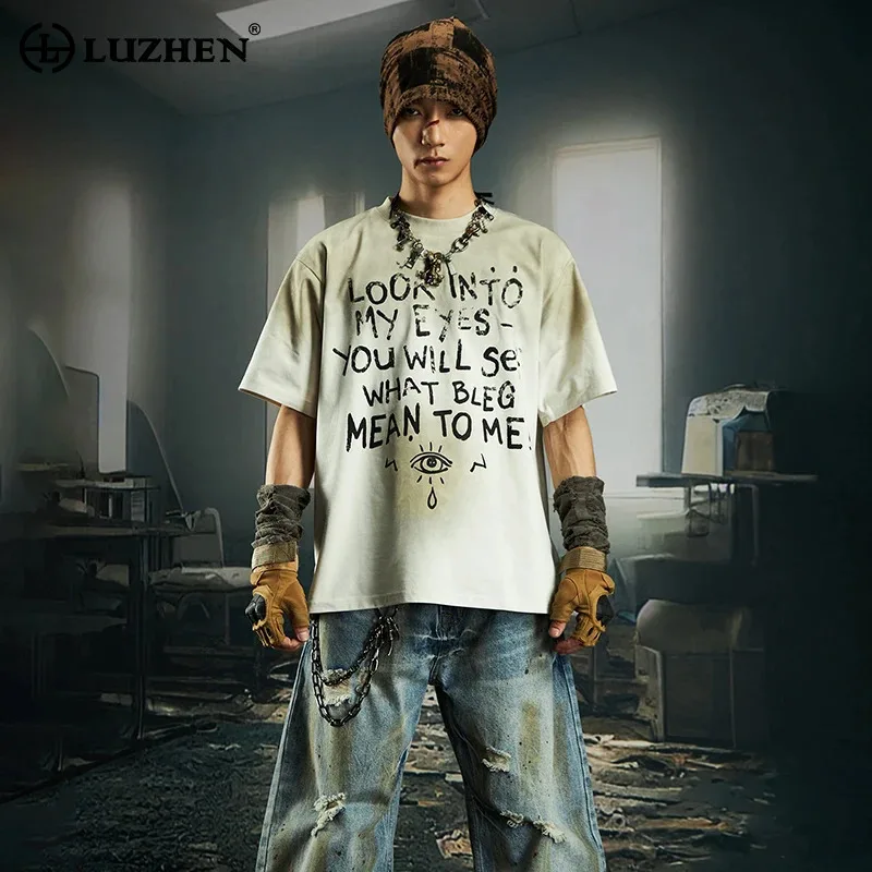 LUZHEN Original Wornout Tie-dyed Letter Printed Short Sleeve T-shirts Men's American Style Streetwear 2025 Summer Clothes JY2947
LUZHEN Original Wornout Tie-dyed Letter Printed Short Sleeve T-shirts Men's American Style Streetwear 2025 Summer Clothes JY2947