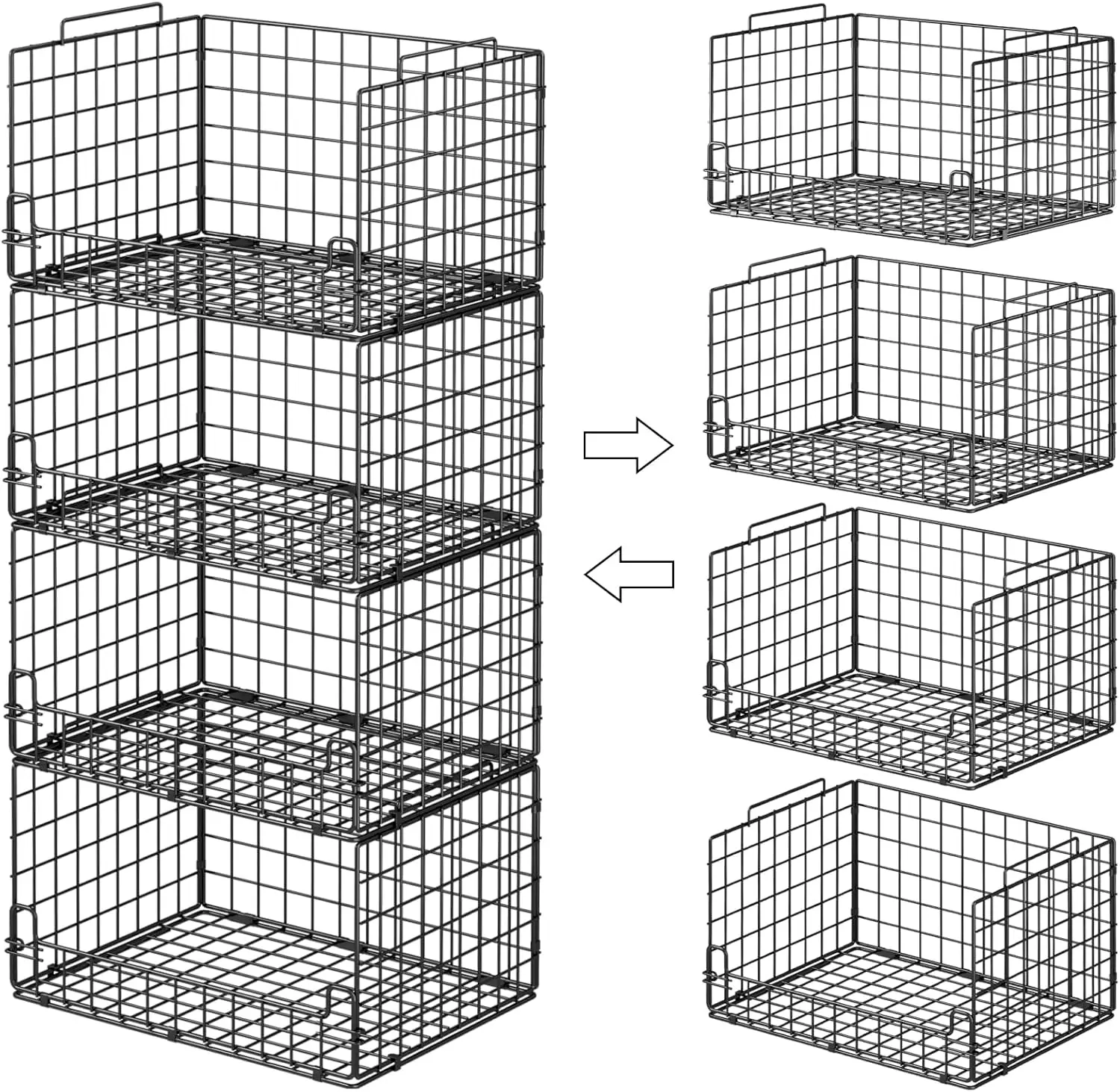 Four Tier Stackable Foldable Metal Closet Shelf Organizer Space Saving Storage Basket for Wardrobe
Four Tier Stackable Foldable Metal Closet Shelf Organizer Space Saving Storage Basket for Wardrobe