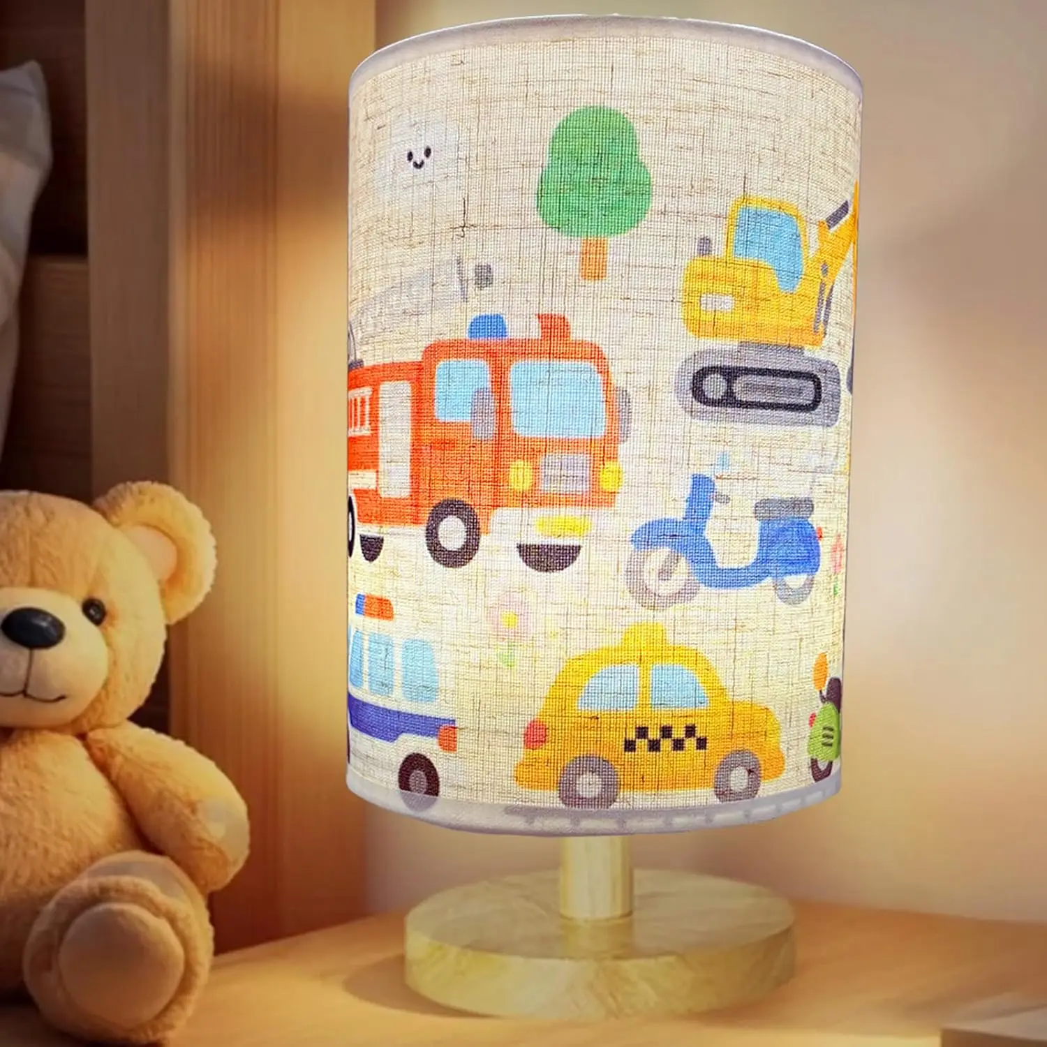 Car Lamp for Boys, 3-Level Dimmable Nightstand Light with Wood Base
Car Lamp for Boys, 3-Level Dimmable Nightstand Light with Wood Base