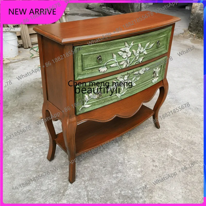 Foyer entrance cabinet Solid wood two buckets French storage decorative side cabinet American retro H H
Foyer entrance cabinet Solid wood two buckets French storage decorative side cabinet American retro H H