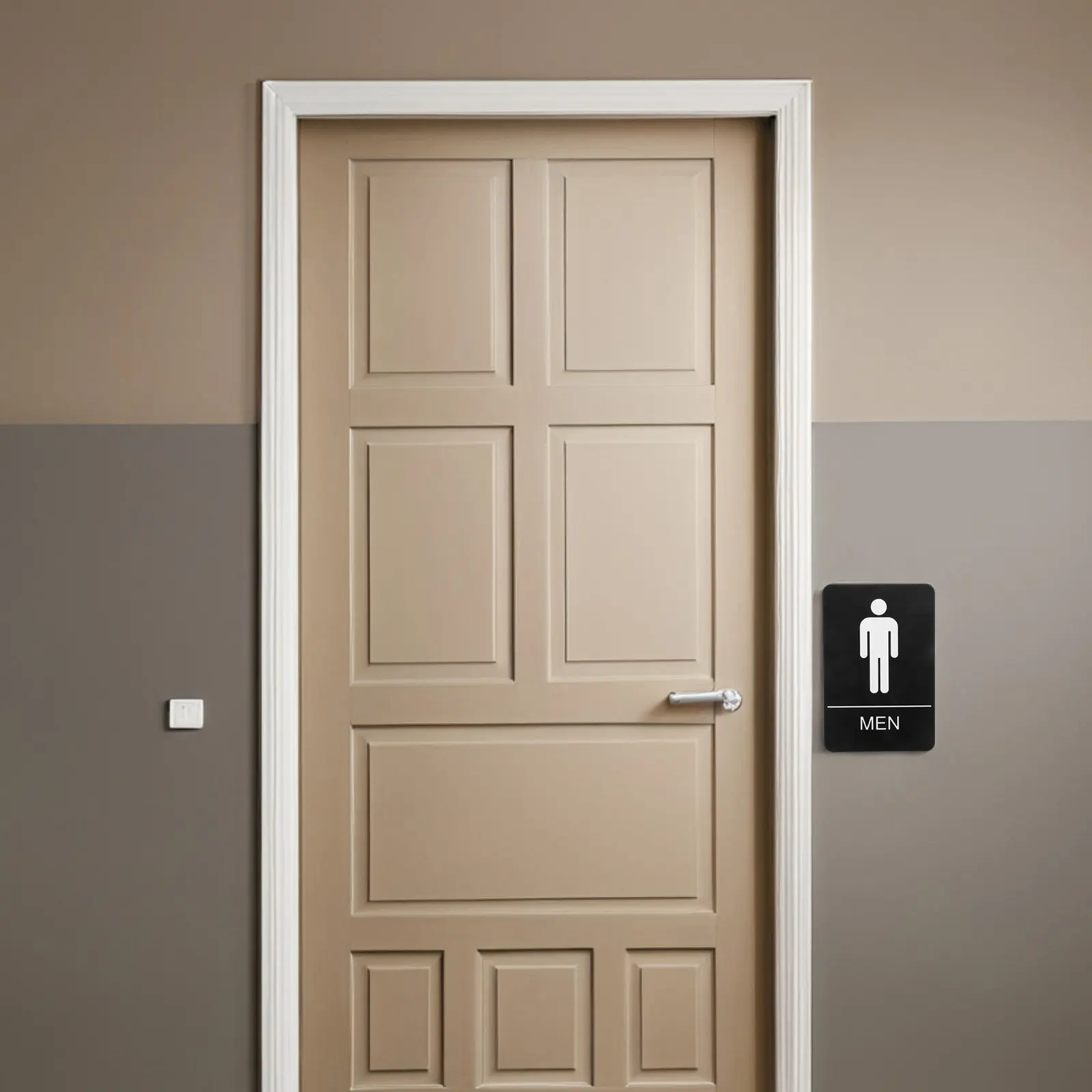 Acrylic Mens Restroom Sign with Braille Tactile Design Self Sticking Toilet Door Sign Accessible Washroom Indicator for Office
Acrylic Mens Restroom Sign with Braille Tactile Design Self Sticking Toilet Door Sign Accessible Washroom Indicator for Office