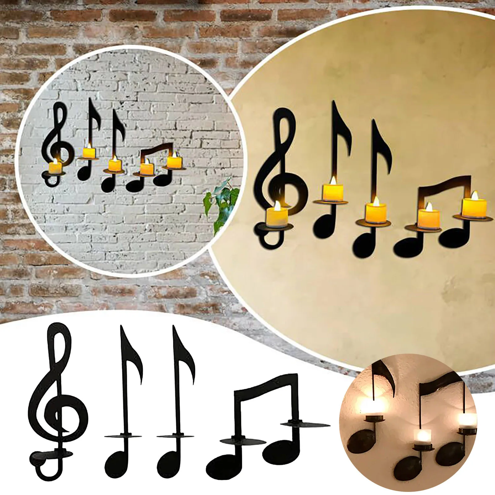 Black Music Note Candlesticks Metal Art Wall Candle Holders Decoration Creative Music Note Candle Holder Crafts Home Wall Decor
Black Music Note Candlesticks Metal Art Wall Candle Holders Decoration Creative Music Note Candle Holder Crafts Home Wall Decor