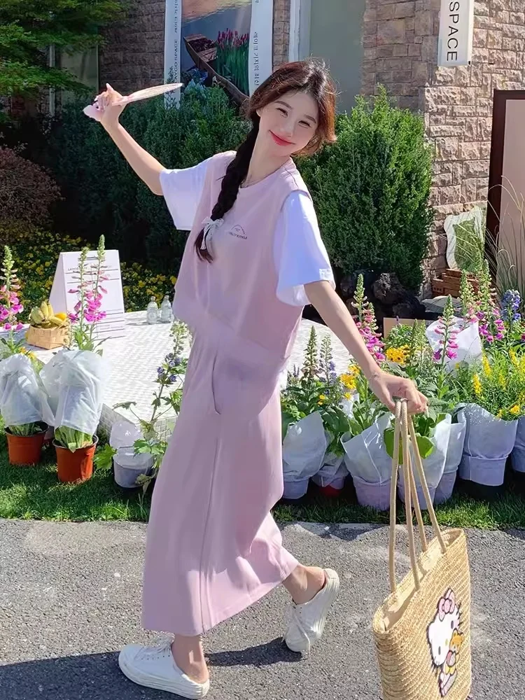 Pink Casual Sports Set Women's Summer 2024 New Korean Sle Loose f Skirt Two-Piece Set Cotton ort Sve round Ne
Pink Casual Sports Set Women's Summer 2024 New Korean Sle Loose f Skirt Two-Piece Set Cotton ort Sve round Ne