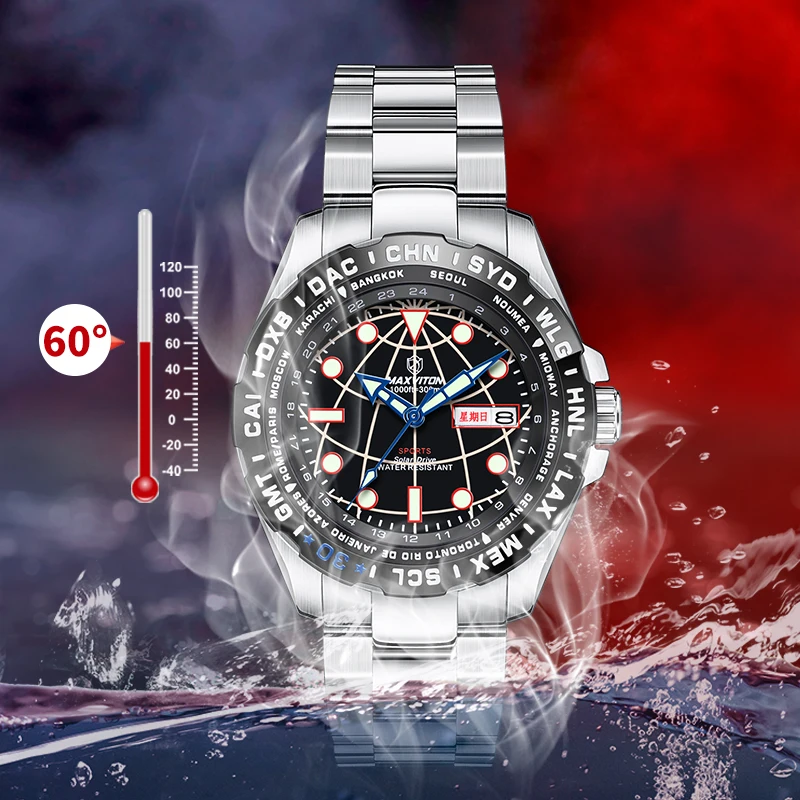 Maxviton Black Water Ghost Men's Watch, Solar Powered Multi-functional Luminous Diving Watch for Men
Maxviton Black Water Ghost Men's Watch, Solar Powered Multi-functional Luminous Diving Watch for Men