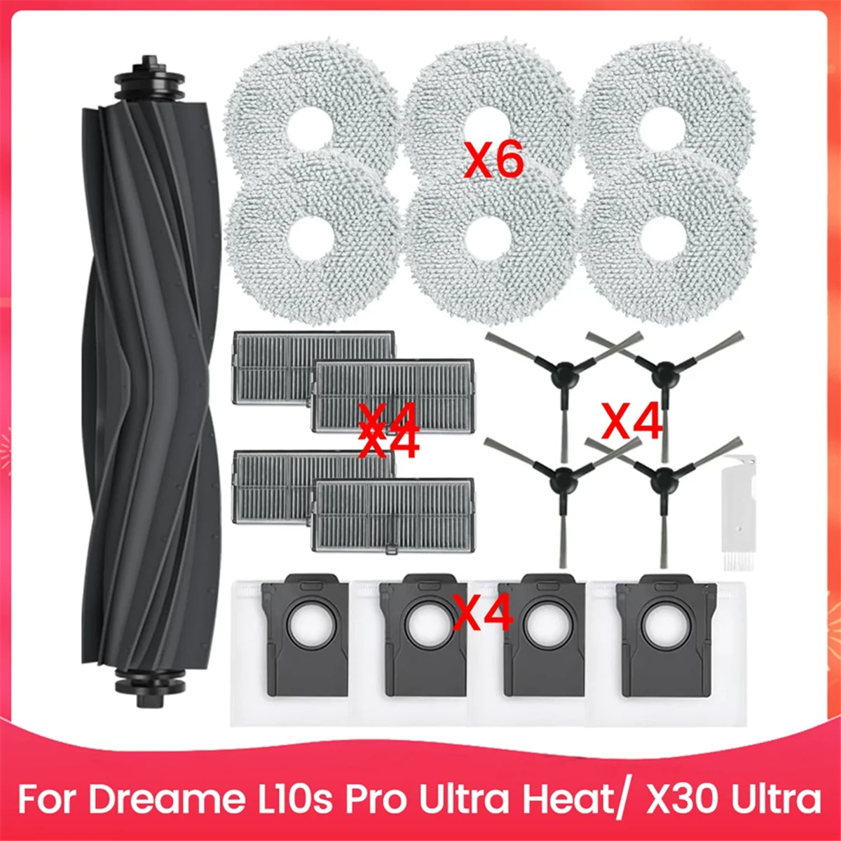 Аксессуары A57I для L10s Pro Ultra Heat/X30 Ultra, основная боковая щетка, фильтр Hepa, швабра, тканевые мешки для пыли, запасные части
Аксессуары A57I для L10s Pro Ultra Heat/X30 Ultra, основная боковая щетка, фильтр Hepa, швабра, тканевые мешки для пыли, запасные части