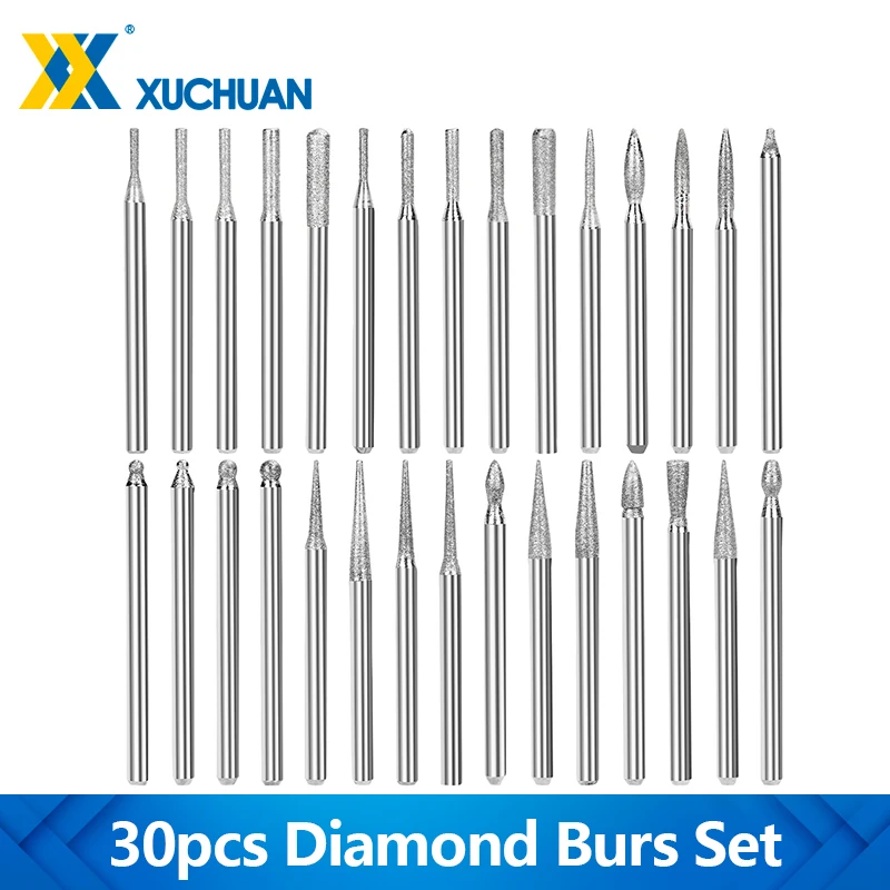 30pcs 3mm Shank Diamond Burs Drill Bit Set Grinding Burr For Dremel Electric Grinder Power Tool Accessories Abrasive Tools
30pcs 3mm Shank Diamond Burs Drill Bit Set Grinding Burr For Dremel Electric Grinder Power Tool Accessories Abrasive Tools