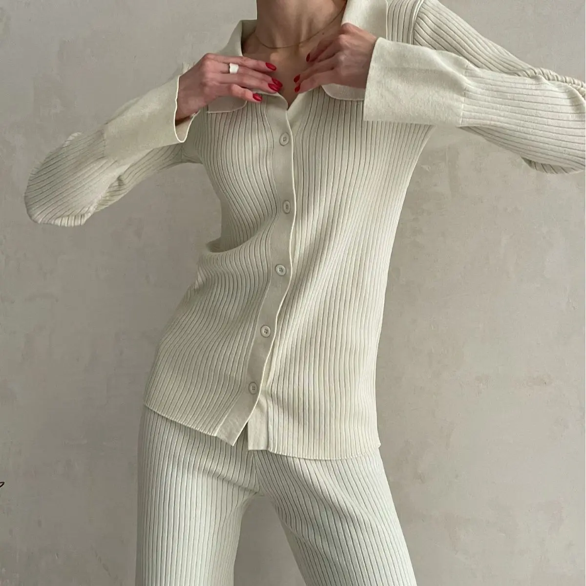 Sexy Sleepwear Knitted 2 Piece Sets Women Cardigans Wide Leg Pants Suit Knit Two Piece Set Women Outifits Streetwear Tracksuit
Sexy Sleepwear Knitted 2 Piece Sets Women Cardigans Wide Leg Pants Suit Knit Two Piece Set Women Outifits Streetwear Tracksuit