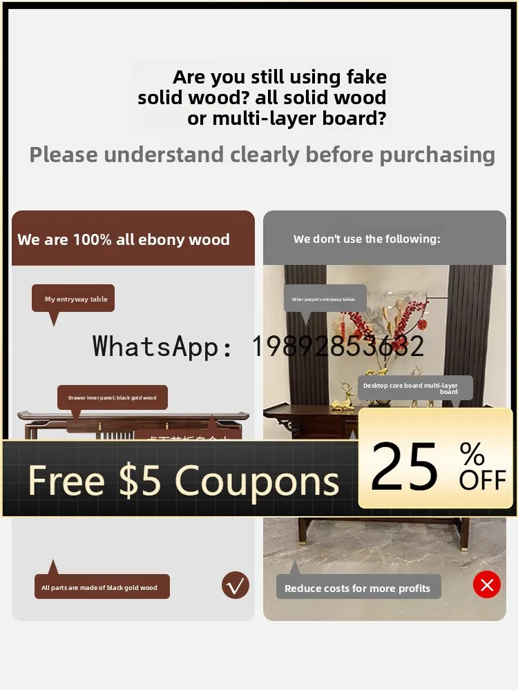 FGG New Chinese Style Entrance Black Walnut Wood Strip Entryway Hallway Wall-Mounted Living Room Table Altar Table Light
FGG New Chinese Style Entrance Black Walnut Wood Strip Entryway Hallway Wall-Mounted Living Room Table Altar Table Light