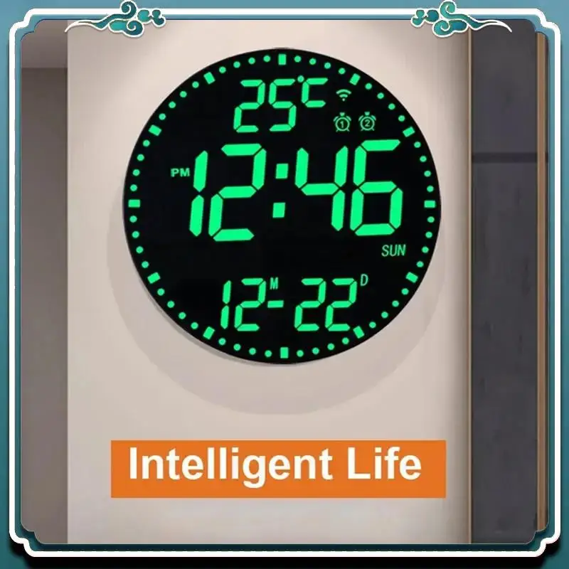 Premium Digital Electronic Clock Calendar Wall Clock Living Room Decorative Wall Hanging Colorful Smart Clock
Premium Digital Electronic Clock Calendar Wall Clock Living Room Decorative Wall Hanging Colorful Smart Clock