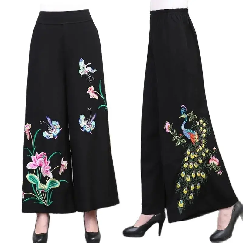 Middle-Aged Elderly Women's Pants Trousers 2023 New Summer Cotton And Linen Wide-Leg Pants Elastic Waist Embroidered Skirt Pants
Middle-Aged Elderly Women's Pants Trousers 2023 New Summer Cotton And Linen Wide-Leg Pants Elastic Waist Embroidered Skirt Pants
