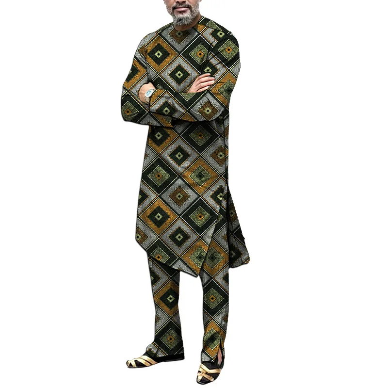 Men's Groom Set Tailor Made Collarless Shirt+Side Slit Pant African Trends Wedding Party Wear Male Ankara Outfits
Men's Groom Set Tailor Made Collarless Shirt+Side Slit Pant African Trends Wedding Party Wear Male Ankara Outfits