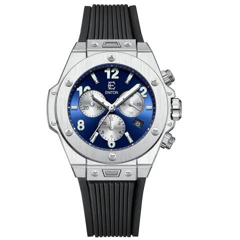 ENITON nowy 40mm męski zegarek luksusowy męski zegarek biznesowy zegarek męski 5030D mechanizm kwarcowy męski zegarek na rękę ze stali nierdzewnej