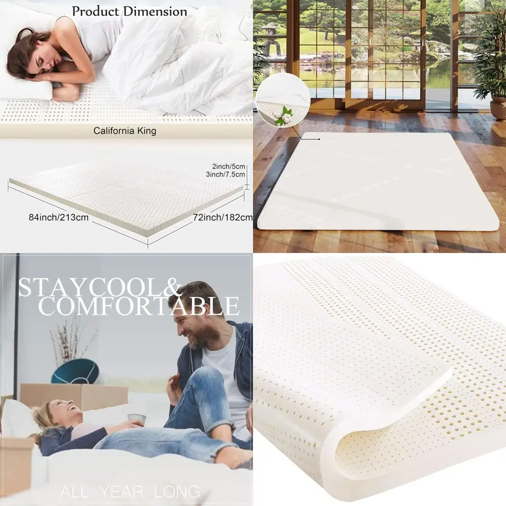Natural Latex Mattress Topper with Organic Cover, Medium Firm Relief for Shoulder and Back Pain, California King, 3 Inches
Natural Latex Mattress Topper with Organic Cover, Medium Firm Relief for Shoulder and Back Pain, California King, 3 Inches