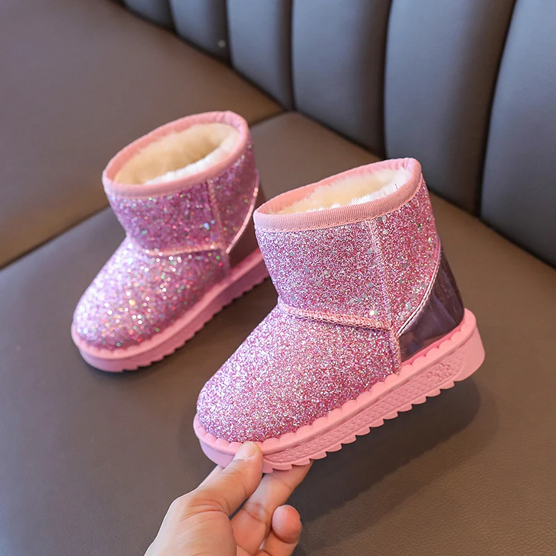 Kids Snow Boots 2024 Winter New Sequin Princess Ankle Boots Plush Warm Cotton Shoes Toddler Non-slip Sneakers Pink Girl's Boot
Kids Snow Boots 2024 Winter New Sequin Princess Ankle Boots Plush Warm Cotton Shoes Toddler Non-slip Sneakers Pink Girl's Boot