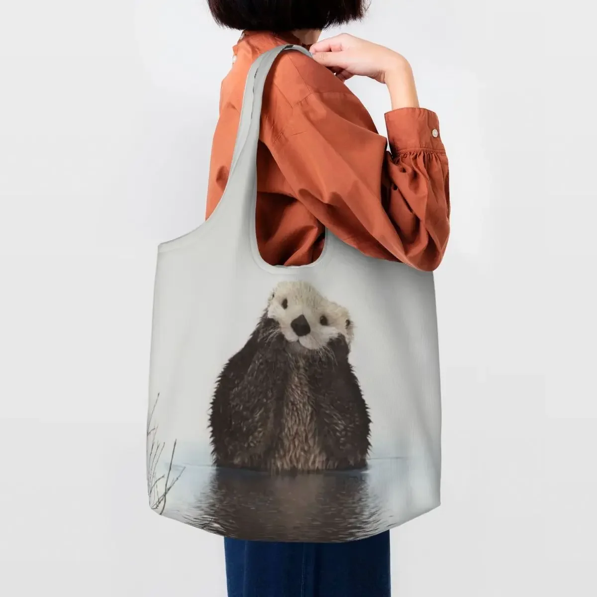 Reusable Sea Otter Shopping Bag Women Canvas Shoulder Tote Bag Portable Pet Animal Groceries Shopper Bags Photography Handbag
Reusable Sea Otter Shopping Bag Women Canvas Shoulder Tote Bag Portable Pet Animal Groceries Shopper Bags Photography Handbag