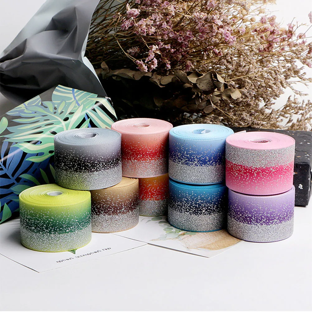 5 Yards/Roll 38Mm Glitter Grosgrain Ribbon Diy Gradient Color Fabric Ribbon For Gift Wrap Wedding Party Decoration Craft Balloon
5 Yards/Roll 38Mm Glitter Grosgrain Ribbon Diy Gradient Color Fabric Ribbon For Gift Wrap Wedding Party Decoration Craft Balloon