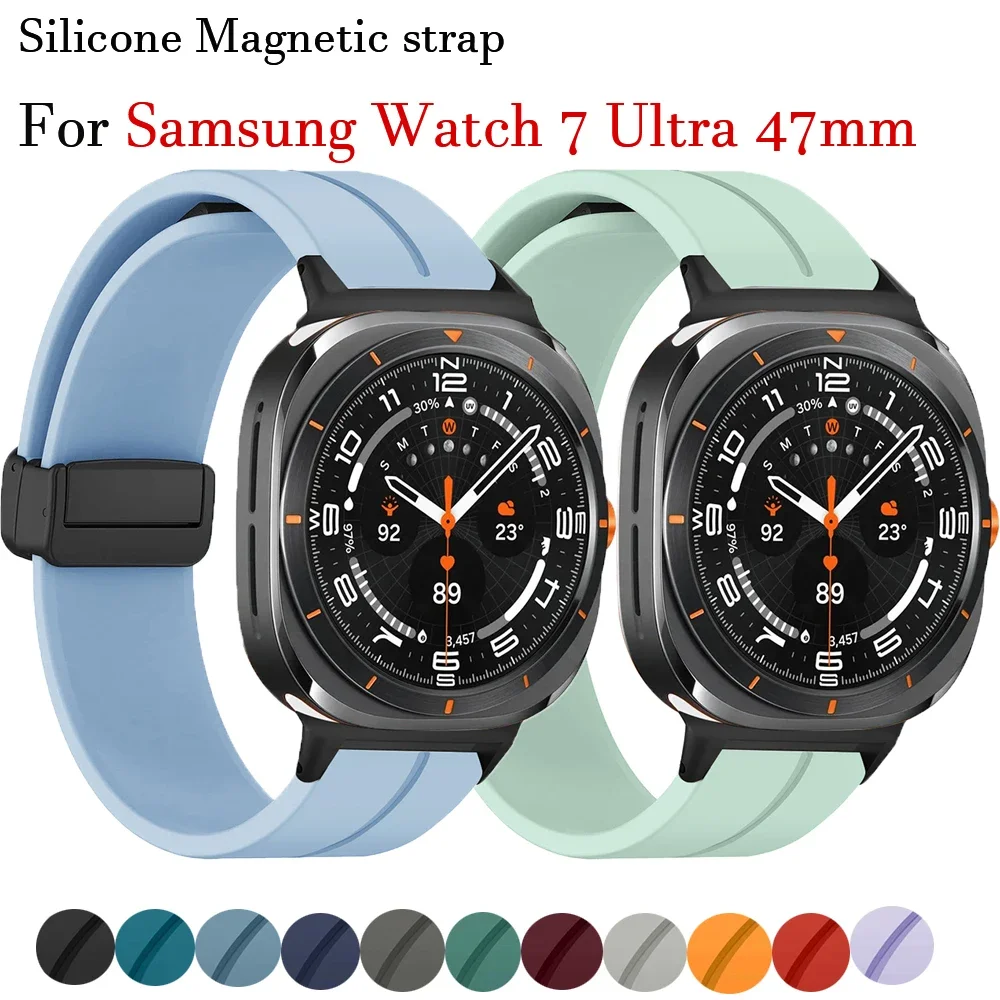 Original Silicone Sport Band for Samsung Galaxy Watch 7 Ultra 47mm Soft Loop Bracelet for Watch7 Ultra Magnetic Buckle Strap
Original Silicone Sport Band for Samsung Galaxy Watch 7 Ultra 47mm Soft Loop Bracelet for Watch7 Ultra Magnetic Buckle Strap