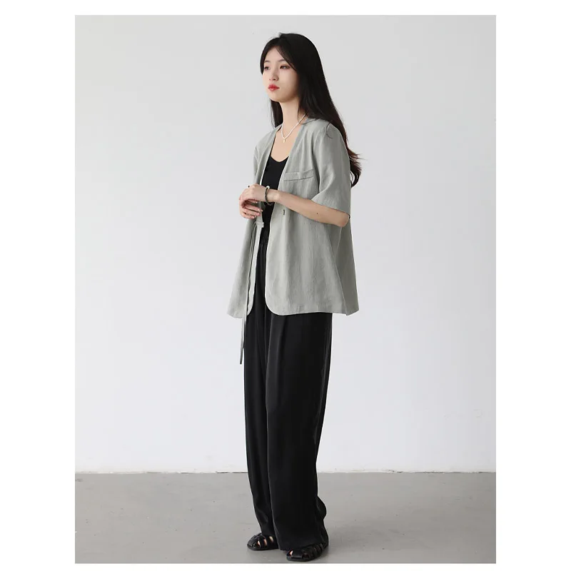 Linen Ladies Short-sleeved Top Outdoor Pink Fashion Street Wear Light Luxury Clothing Business Casual Comfortable Shirt Spring
Linen Ladies Short-sleeved Top Outdoor Pink Fashion Street Wear Light Luxury Clothing Business Casual Comfortable Shirt Spring