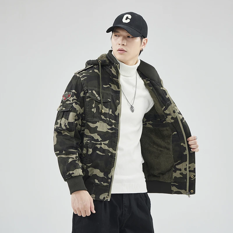 Fashionable Camouflage Jacket Autumn Winter Fleece Lined Stylish Two Colors L-6XL Sizes Men's Casual Outerwear
Fashionable Camouflage Jacket Autumn Winter Fleece Lined Stylish Two Colors L-6XL Sizes Men's Casual Outerwear