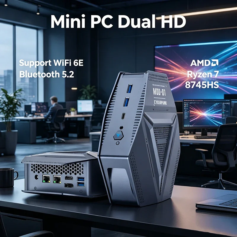 Gaming Mini PC Intel Core AMD Ryzen 7 8745HS WIFI6 Type-C HD DP 2*DDR5 Desktop Office/Home PC 4*USB3.2 2*2.5G LAN Windows11
Gaming Mini PC Intel Core AMD Ryzen 7 8745HS WIFI6 Type-C HD DP 2*DDR5 Desktop Office/Home PC 4*USB3.2 2*2.5G LAN Windows11