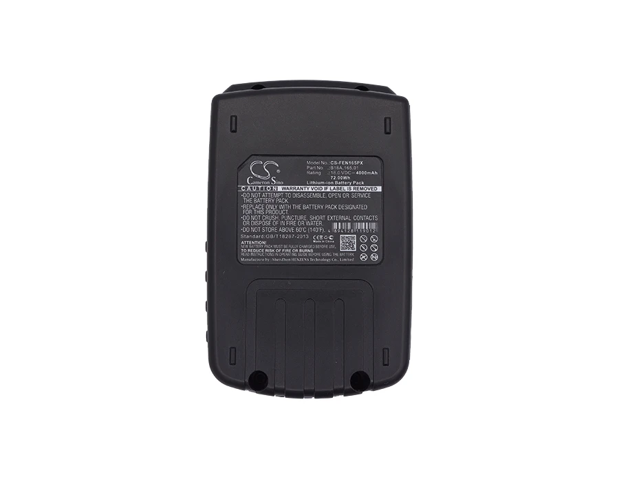 Сменный аккумулятор CS для FEIN ASCT 18, ASCT 18 M, ASCM 18, ASCM 18 QX, ASCM 18 C, ASCM 18 QXC, ASB. Артикул: B18A.165.01. 4000 мАч / 72 Вт·ч.
Сменный аккумулятор CS для FEIN ASCT 18, ASCT 18 M, ASCM 18, ASCM 18 QX, ASCM 18 C, ASCM 18 QXC, ASB. Артикул: B18A.165.01. 4000 мАч / 72 Вт·ч.