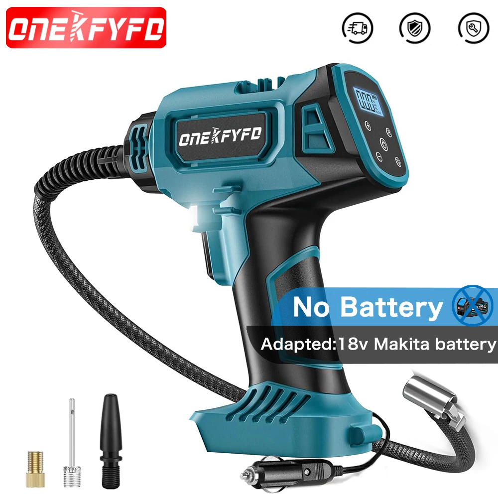 Tire Inflator Air Compressor Digital Display Wireless Air Compressor Portable Car Tire Inflatable Pump for 18v Makita Battery
Tire Inflator Air Compressor Digital Display Wireless Air Compressor Portable Car Tire Inflatable Pump for 18v Makita Battery