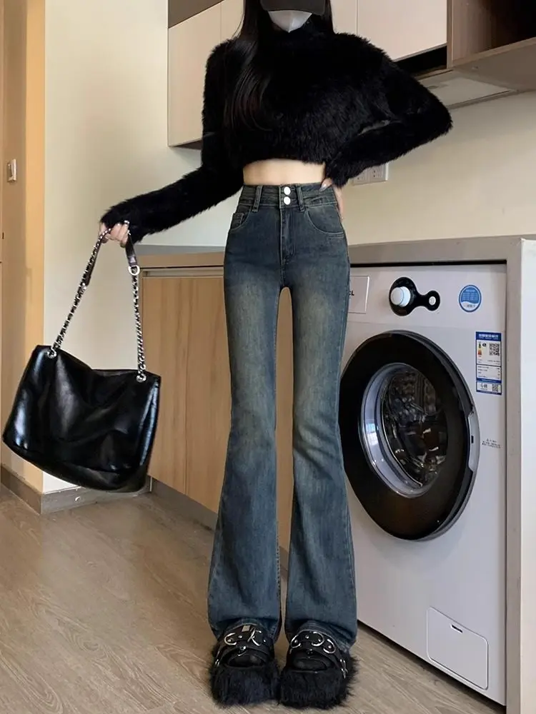 High Waist Retro Bell Bot Jeans Women's plus Size Cotton Stretch Denim Casual Straight Leg Pants mid Rise Bootcut Jeans
High Waist Retro Bell Bot Jeans Women's plus Size Cotton Stretch Denim Casual Straight Leg Pants mid Rise Bootcut Jeans