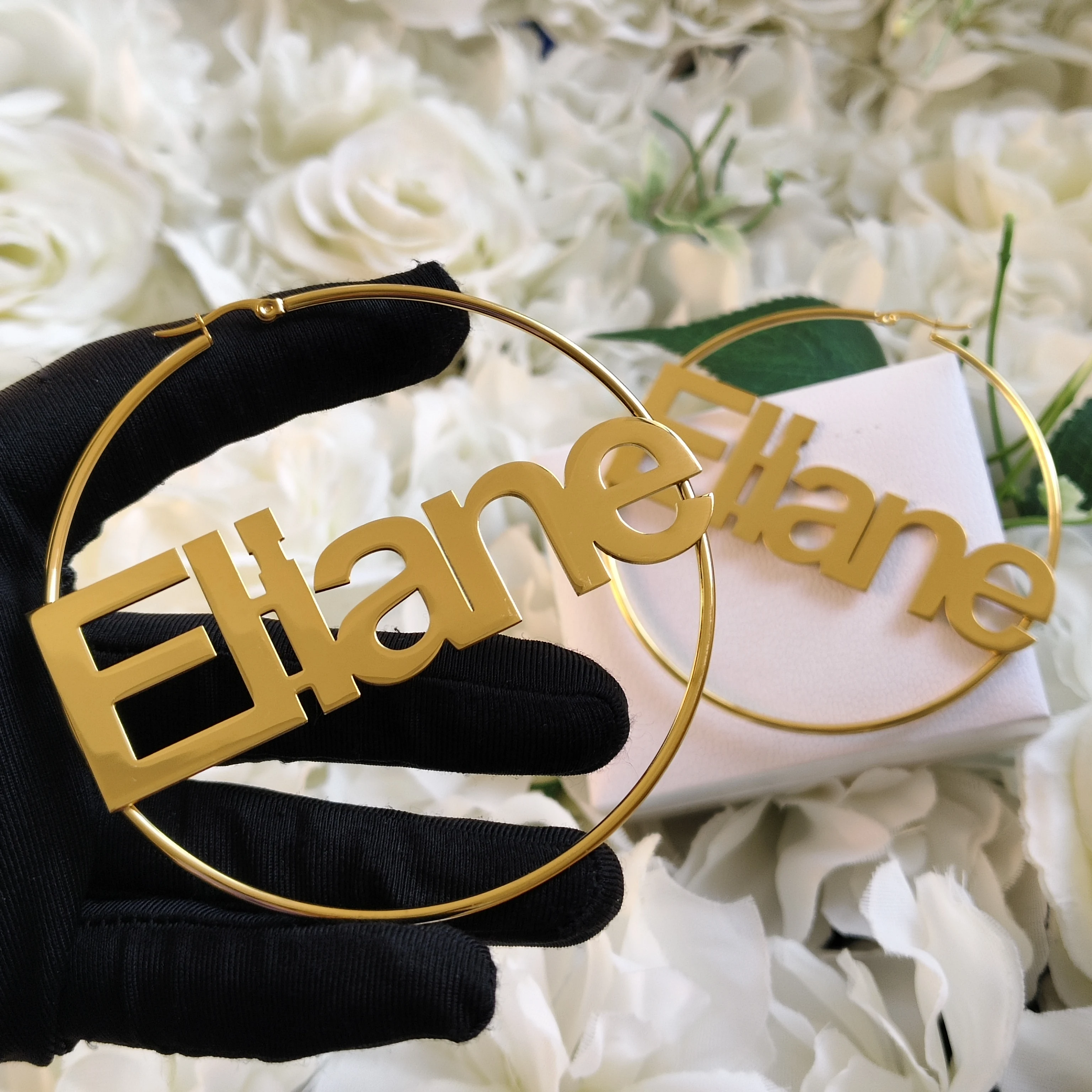 DHQH New Wholesale Customized Name 80mm Gold Earrings Personalized Letter 80mm Earrings Christmas Gift Manufacturer Direct Sales 
DHQH New Wholesale Customized Name 80mm Gold Earrings Personalized Letter 80mm Earrings Christmas Gift Manufacturer Direct Sales