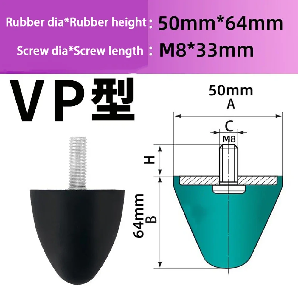 Conical Pointed Water Droplet Shaped VP-Type Rubber Shock Absorber M6 M8 M10 M12 M16 Anti-Collision Pad Silent Dia 20mm-95mm
Conical Pointed Water Droplet Shaped VP-Type Rubber Shock Absorber M6 M8 M10 M12 M16 Anti-Collision Pad Silent Dia 20mm-95mm