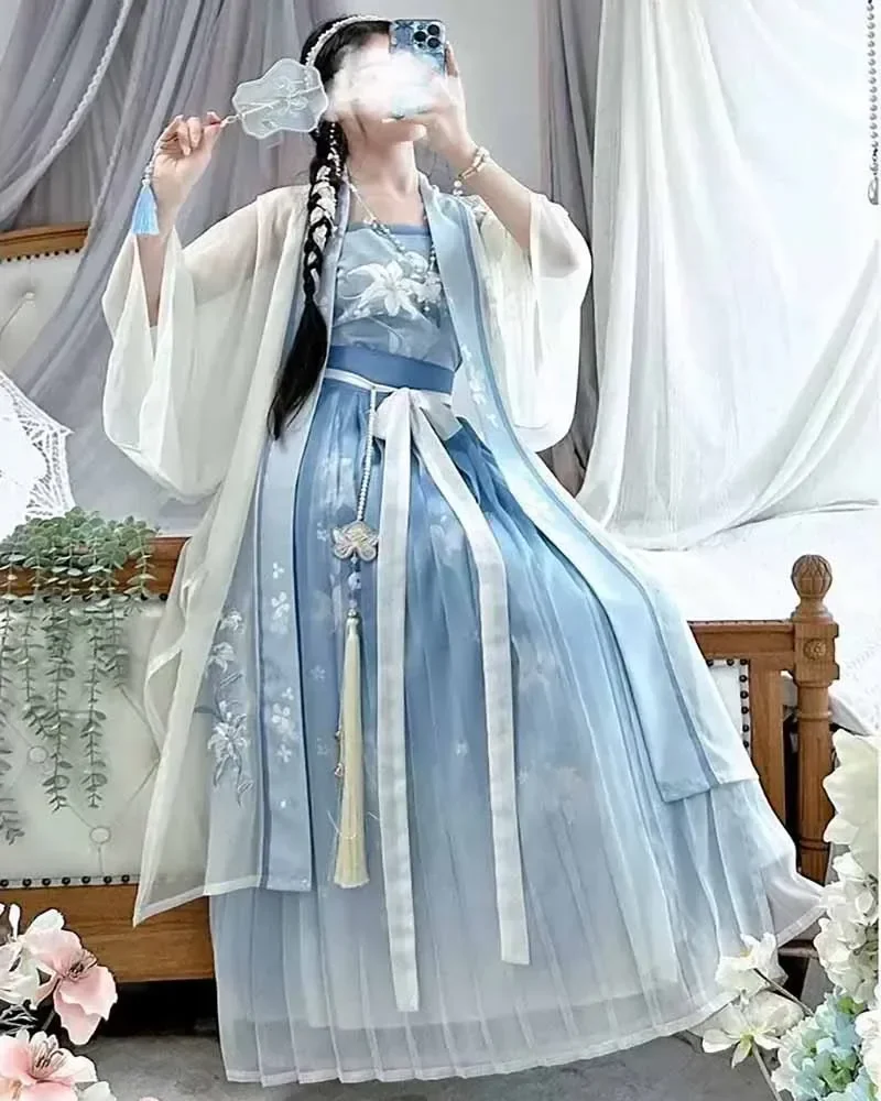 Chinese Hanfu Dress Women Costume Party Outfit Ancient Light-blue Printed 3pcs Hanfu Sets chinese traditional dress
Chinese Hanfu Dress Women Costume Party Outfit Ancient Light-blue Printed 3pcs Hanfu Sets chinese traditional dress