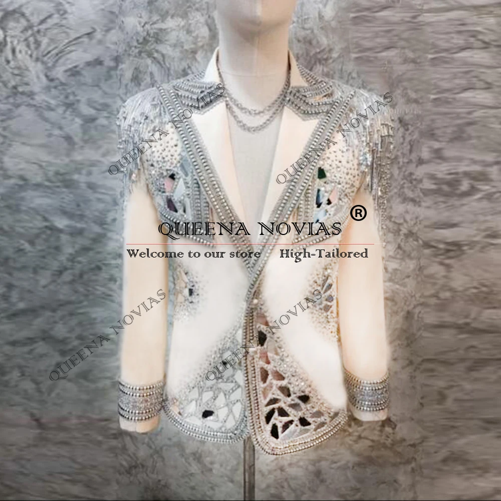 Exclusive Suits Men For Wedding Glitter Rhinestones Beaded Prom Blazer Customized 2-Piece Groom Tuxedo Male Chic Banquet Dresses
Exclusive Suits Men For Wedding Glitter Rhinestones Beaded Prom Blazer Customized 2-Piece Groom Tuxedo Male Chic Banquet Dresses