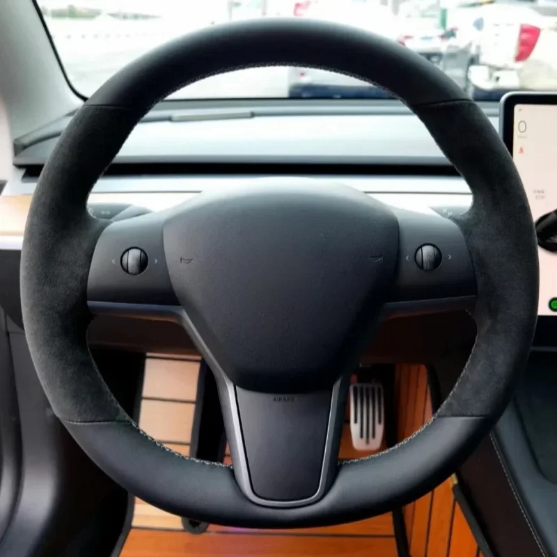 Car Steering Wheel Cover DIY Suede Leather Black Breathable Soft For Tesla Model 3 2015-2021 Y 2019-2021 Automotive Accessories
Car Steering Wheel Cover DIY Suede Leather Black Breathable Soft For Tesla Model 3 2015-2021 Y 2019-2021 Automotive Accessories